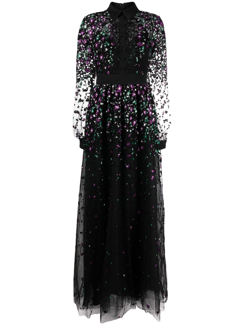 Elie Saab Floral Sequin Embellished Gown Farfetch 9403