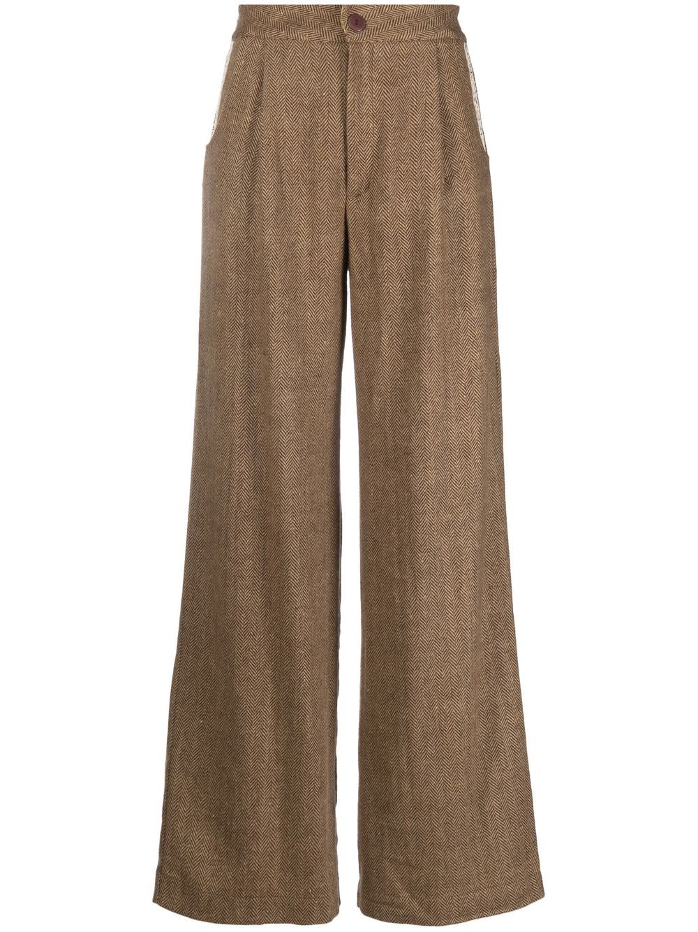 

ALESSIA SANTI wide-leg wool trousers - Neutrals