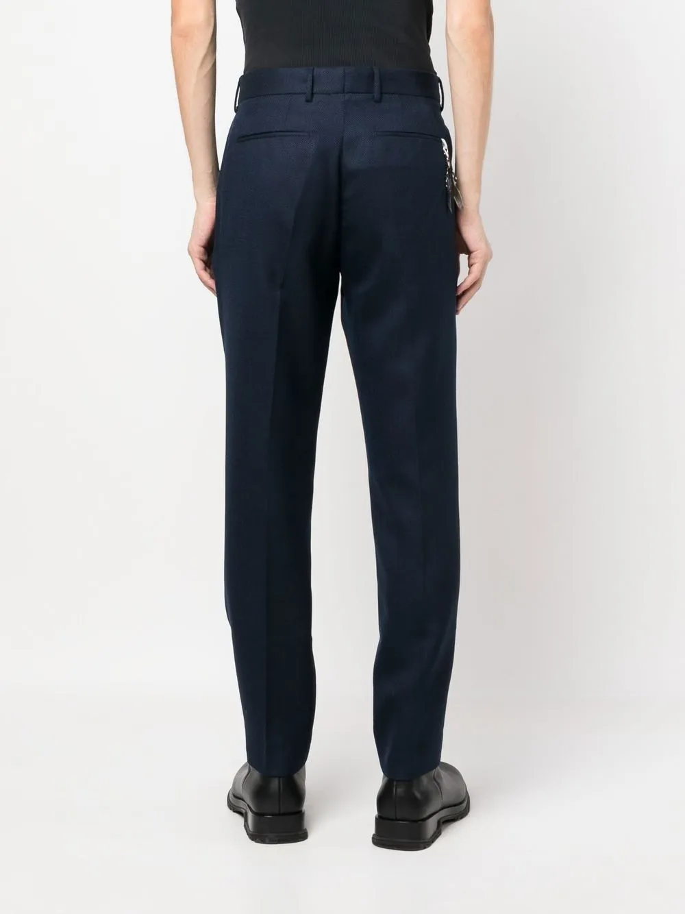 Shop Pt Torino Pleated Tailored-cut Trousers In Blue