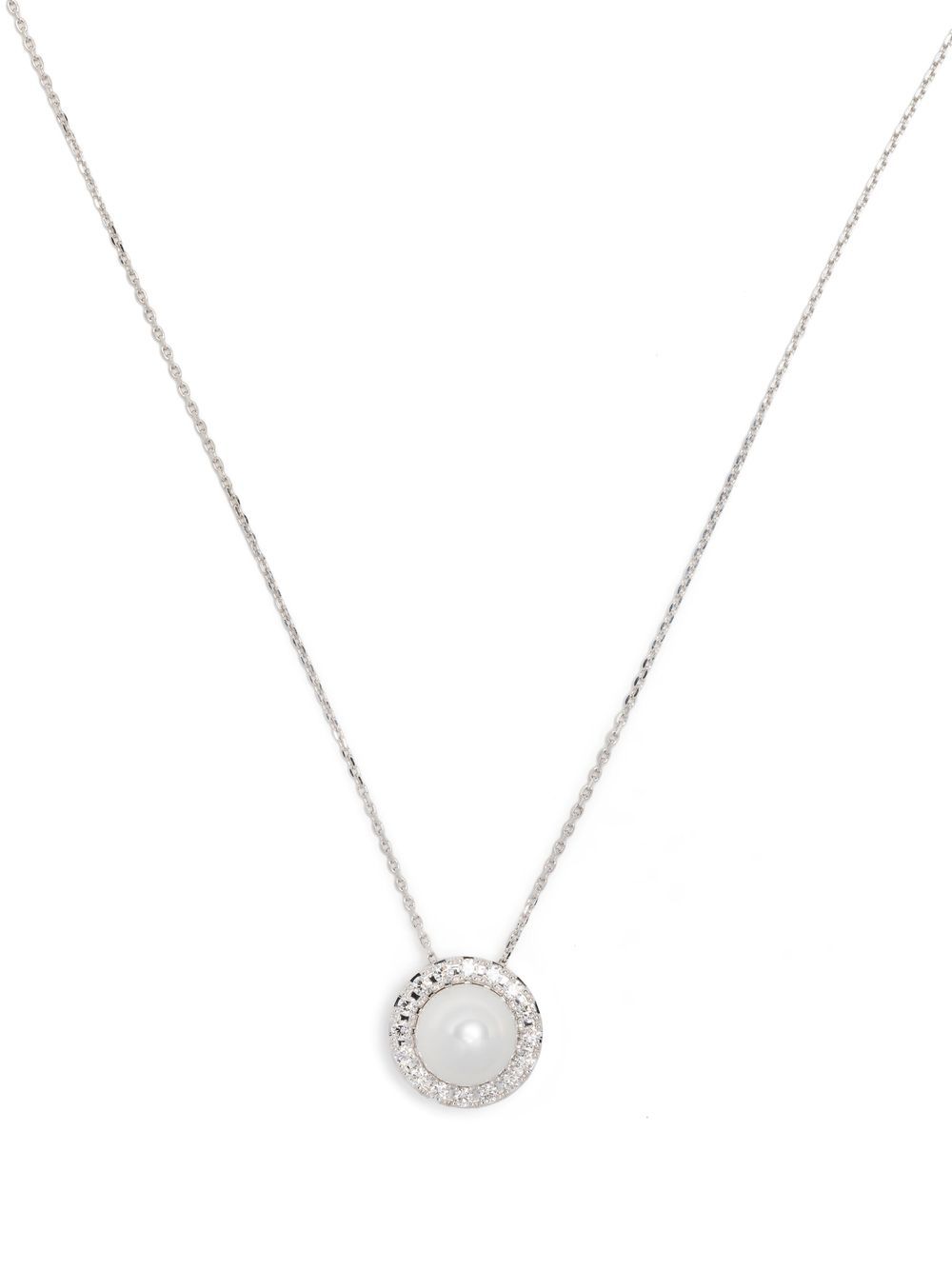 18kt white gold Akoya diamond necklace