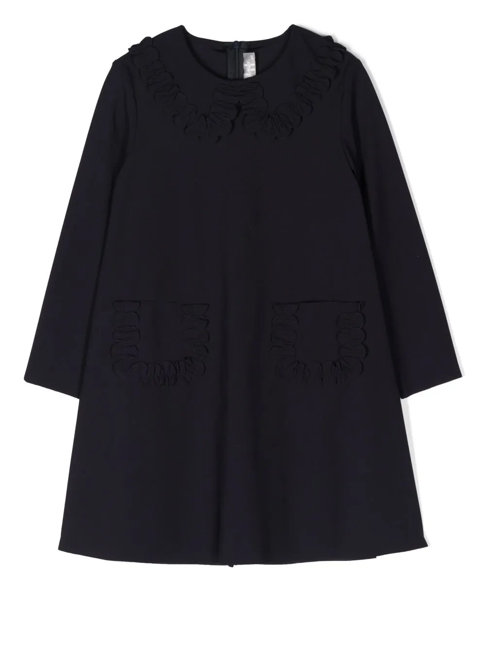 

Il Gufo ruffle-collar long-sleeve dress - Blue