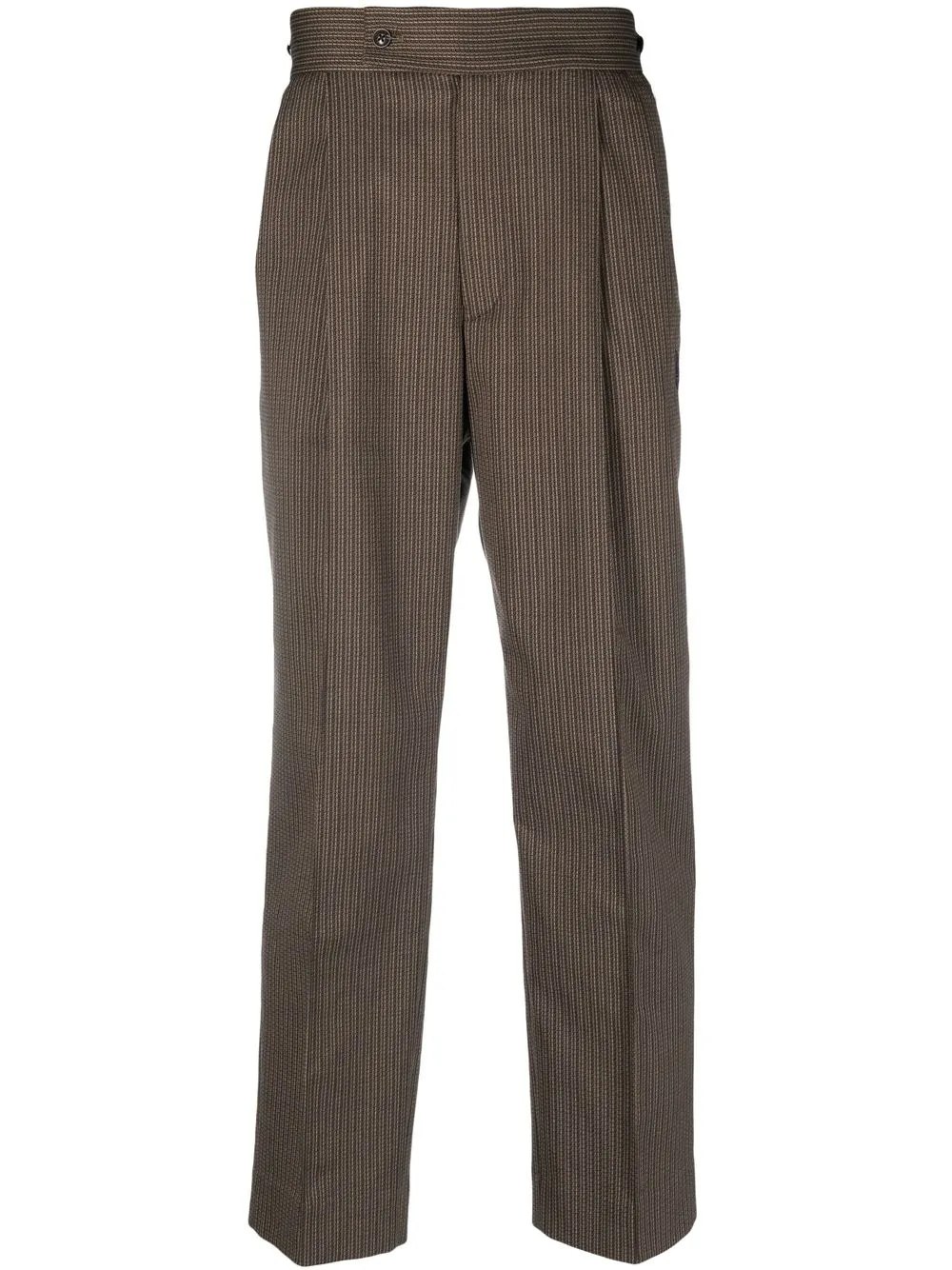 

Needles tweed striped pleat-detail trousers - Brown