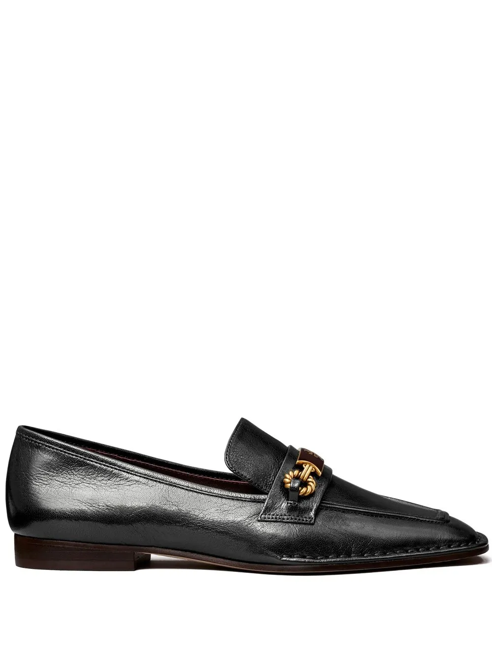 Tory Burch Jessa Horse-head Leather Loafers In Black