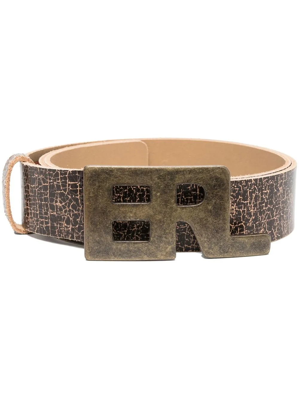 

ERL logo plaque belt - Brown