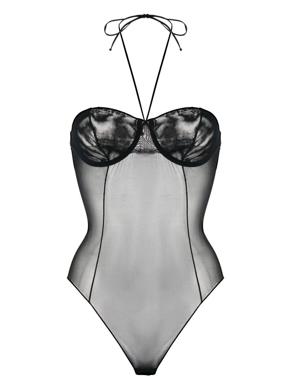 

Oséree body de malla con cuello halter - Negro