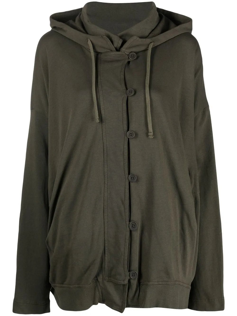 

Rundholz logo-print asymmetrical hoodie - Green
