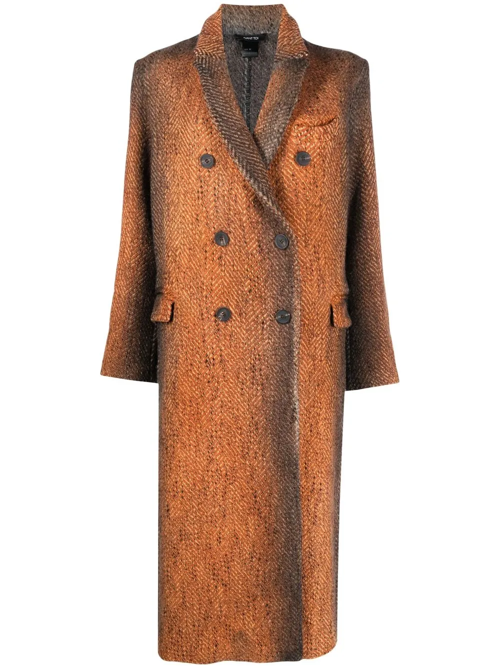 

Avant Toi two-tone tweed coat - Orange