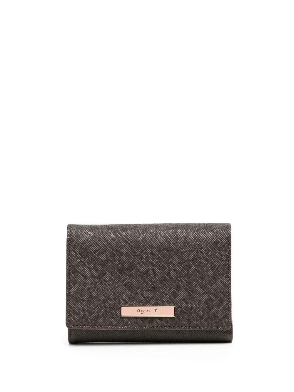 

agnès b. textured tri-fold wallet - Brown