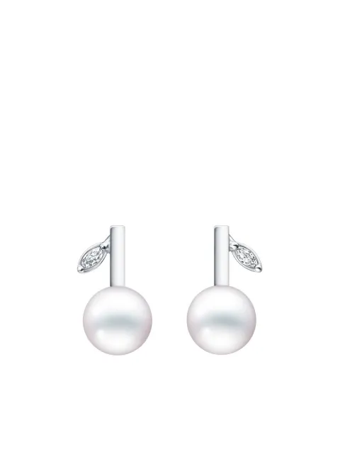 TASAKI 18kt white gold Kugel pearl and diamond earrings