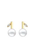 TASAKI 18kt yellow gold Kugel pearl and diamond earrings