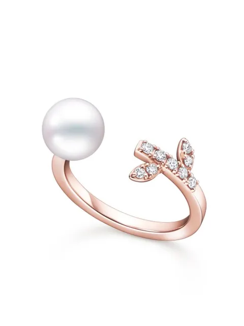 TASAKI aretes Kugel en oro rosa de 18kt con perla Akoya y diamante
