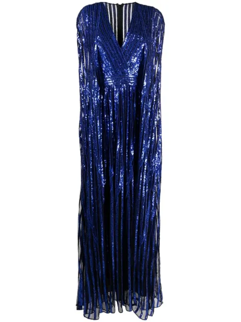 Elie Saab sequin-embellished cape dress