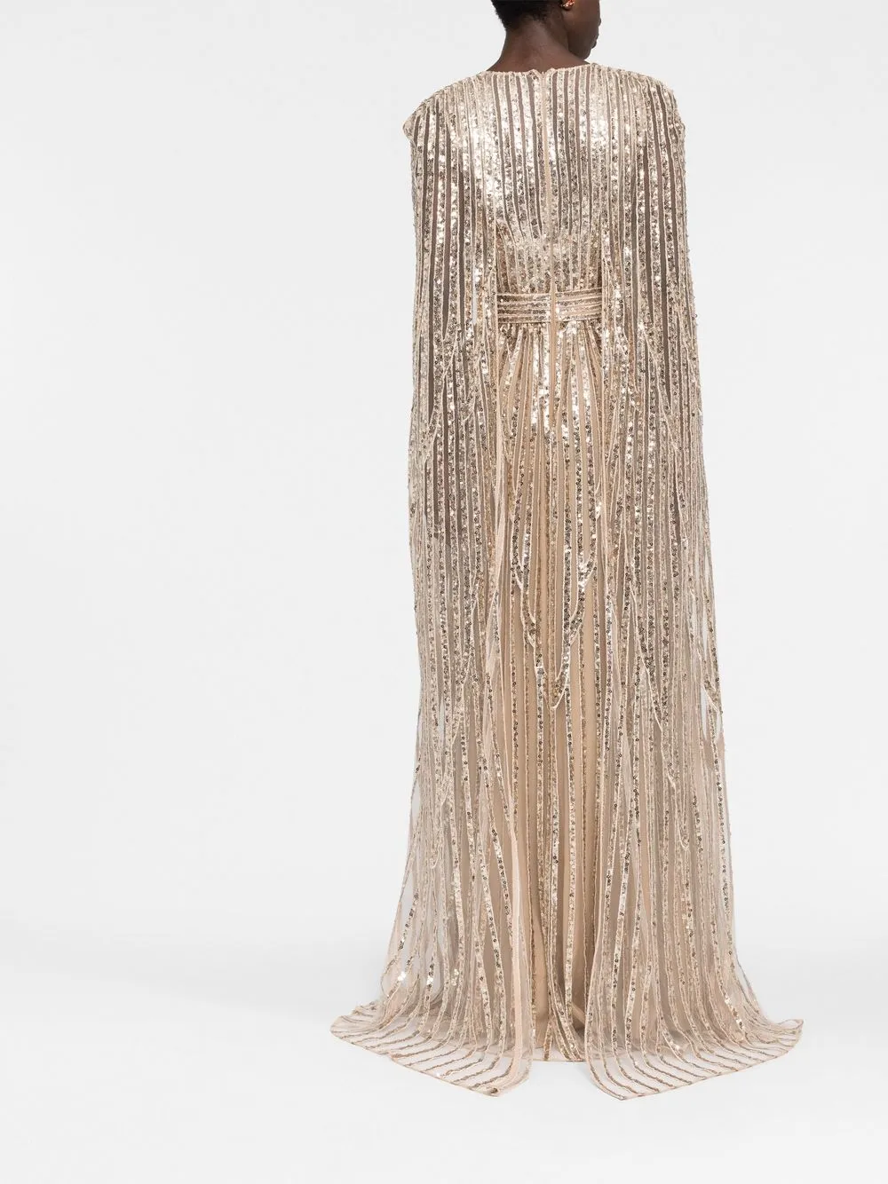 Elie Saab sequin-embellished cape gown | Smart Closet