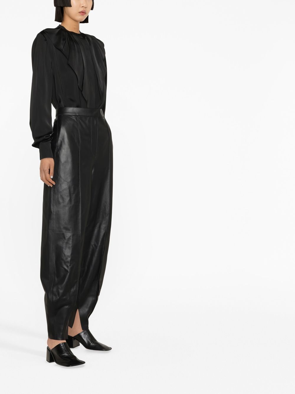 LOEWE leather balloon-leg trousers Women