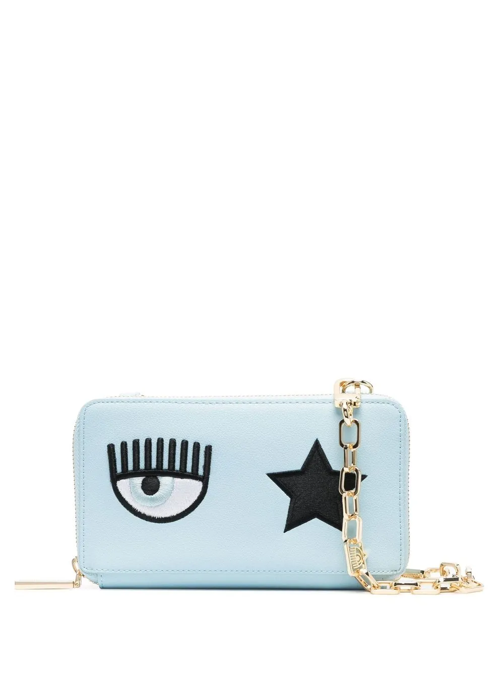 

Chiara Ferragni Eyelike-motif clutch bag - Blue