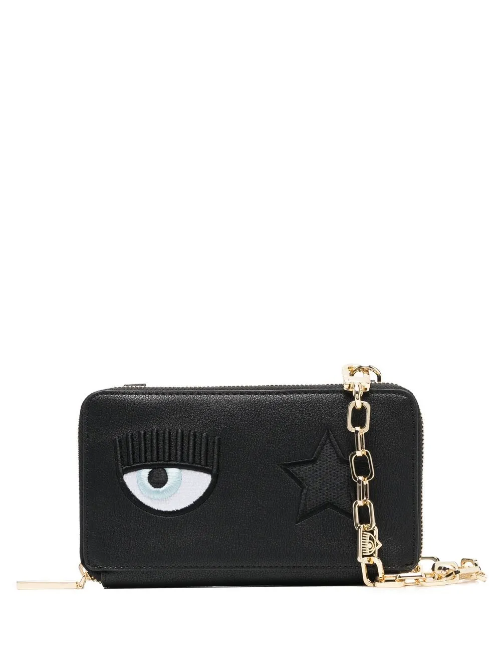 

Chiara Ferragni Eyelike-print clutch bag - Black