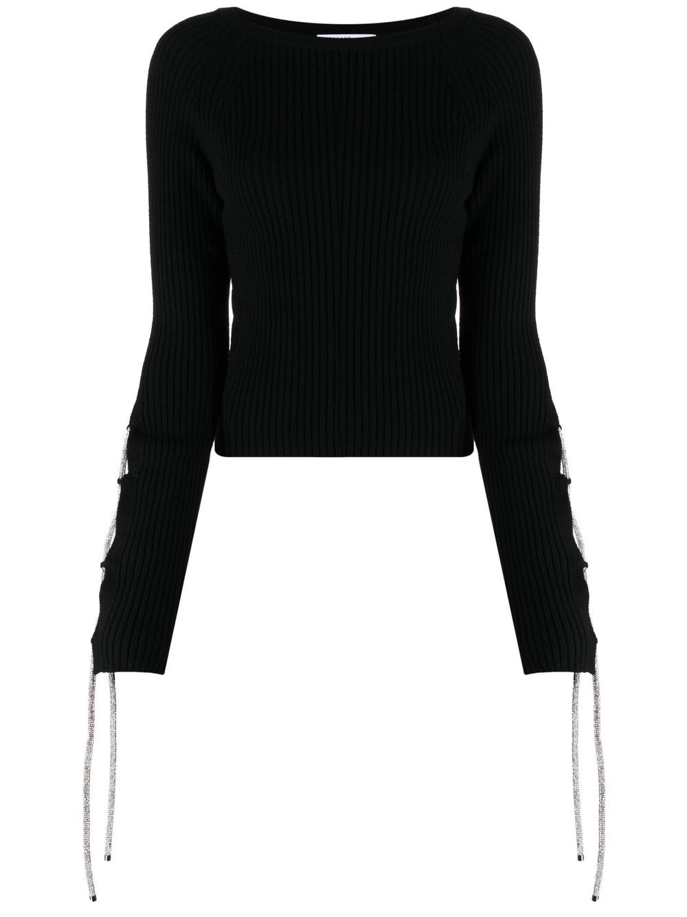 

Giuseppe Di Morabito crystal-drawstring ribbed-knit jumper - Black