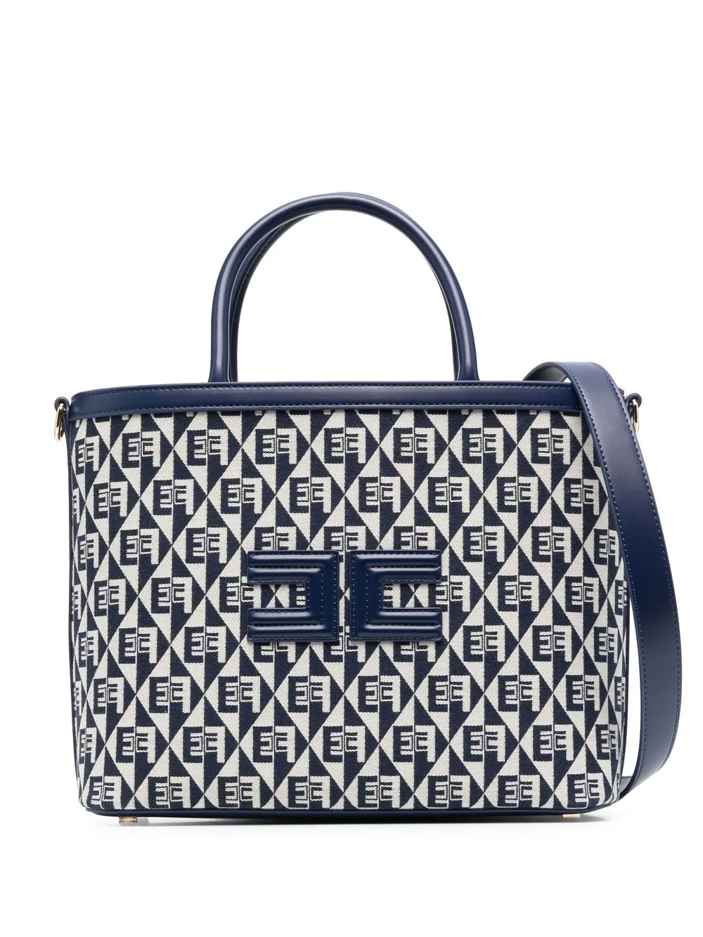 

Elisabetta Franchi jacquard diamond-print tote bag - Blue