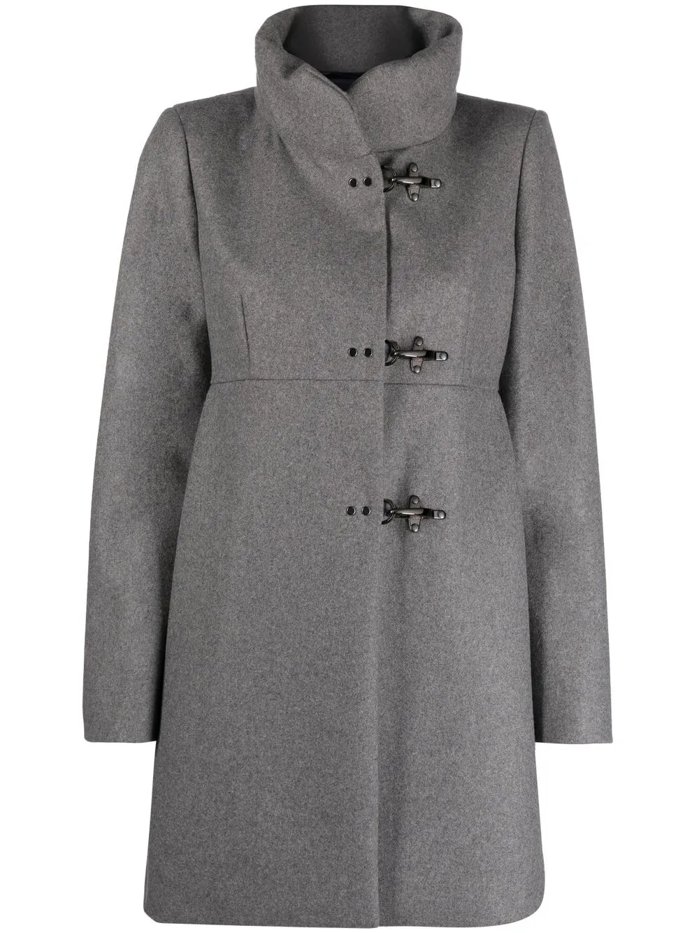 

Fay funnel-neck wool-blend coat - Grey