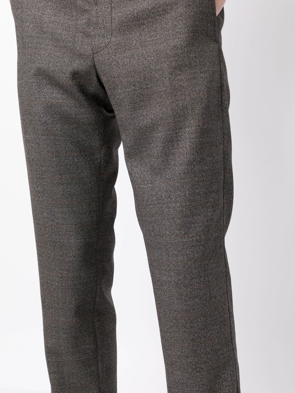 Shop Corneliani Overcheck American Tailored Trousers In Grey