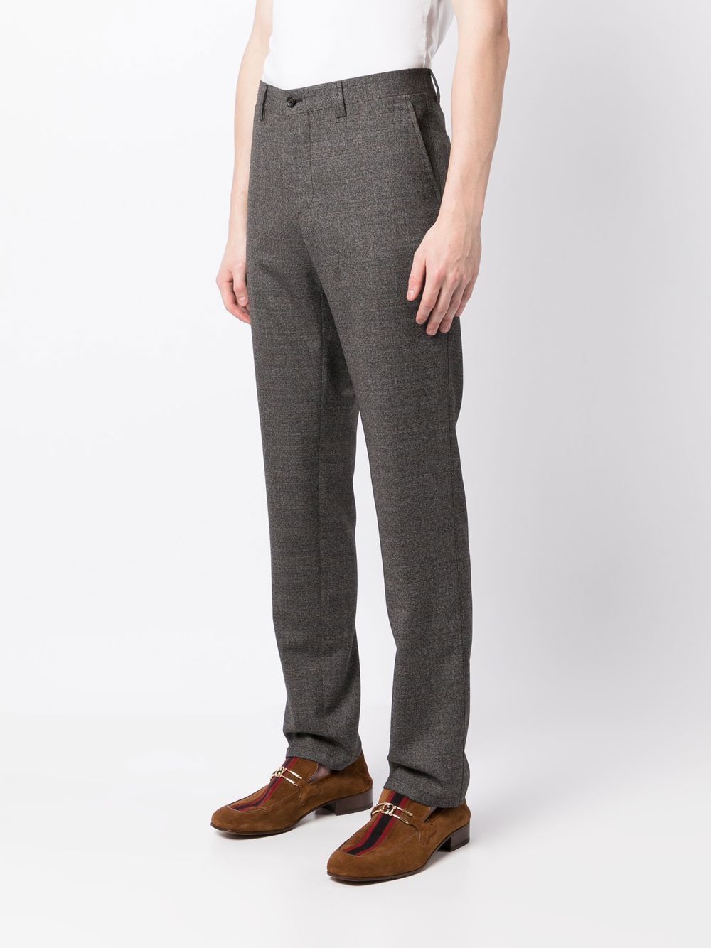 Shop Corneliani Overcheck American Tailored Trousers In Grey