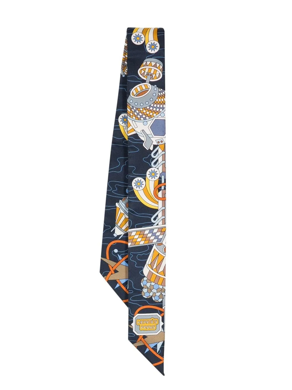 

Hermès 1990-2000s pre-owned Odyssey Twilly silk scarf - Blue