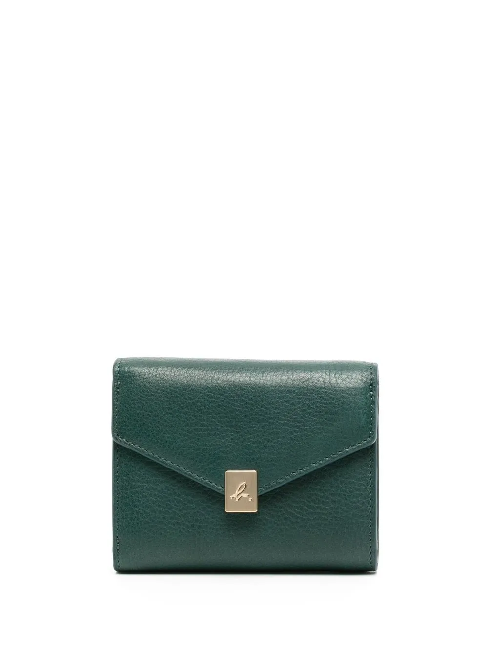 

agnès b. envelope leather wallet - Green