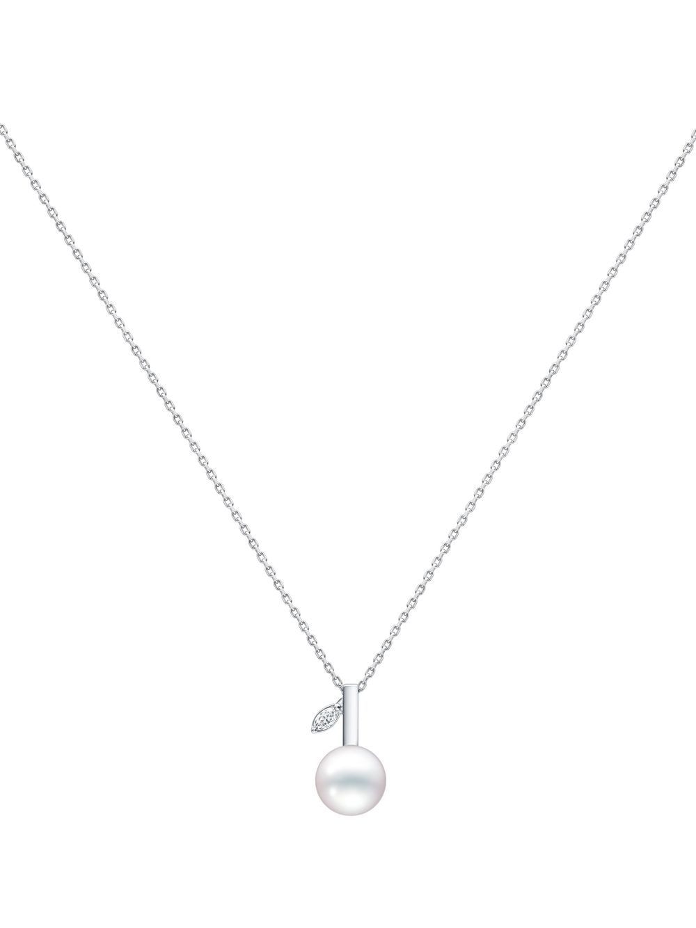 Tasaki 18kt White Gold Kugel Diamond Necklace In Silver