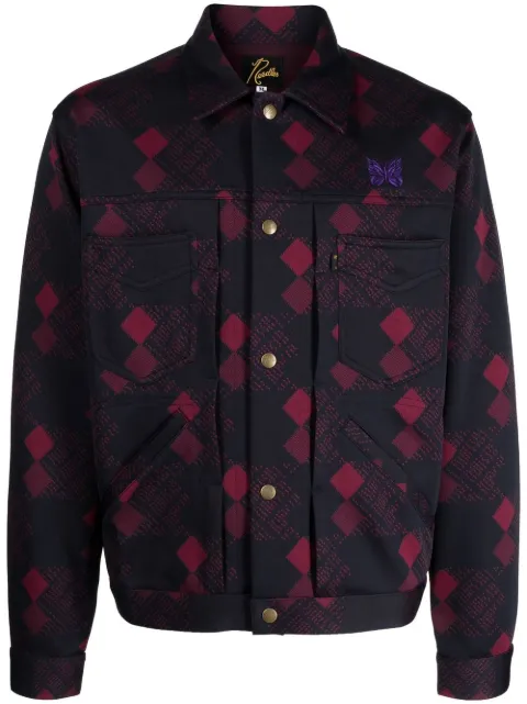geometric-print bomber jacket