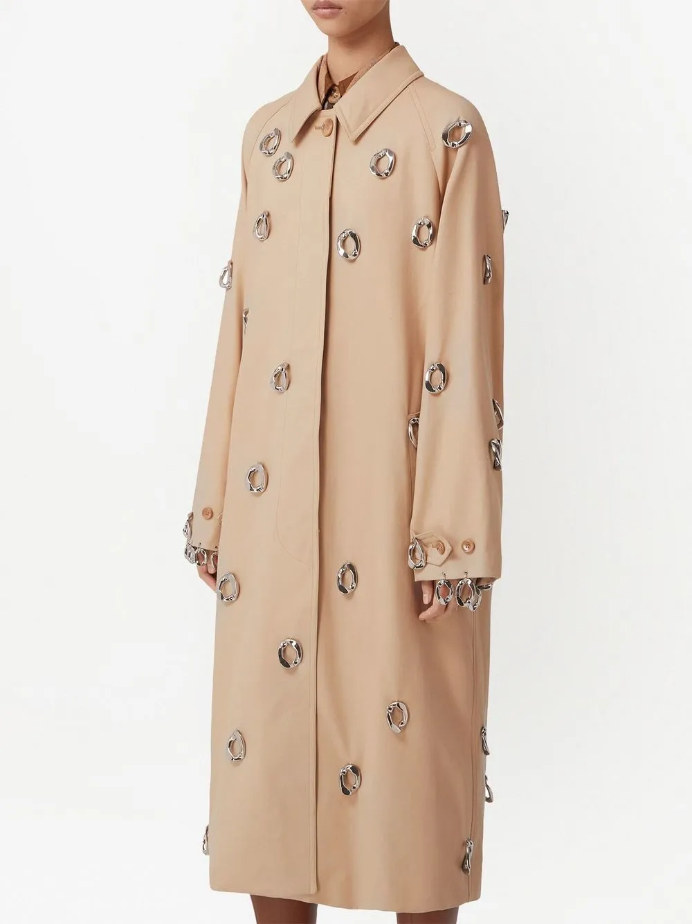 Burberry Mantel met enkele rij knopen - Beige