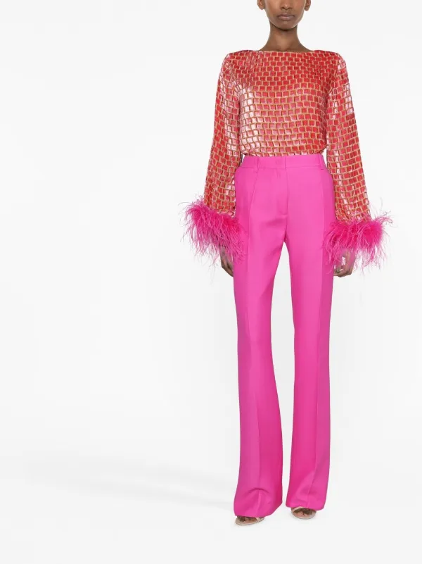 【関税込み】VALENTINO GARAVANI CREPE COUTURE TROUSERS Valentino Garavani Crepe Couture Trousers | Pink | FARFETCH PL