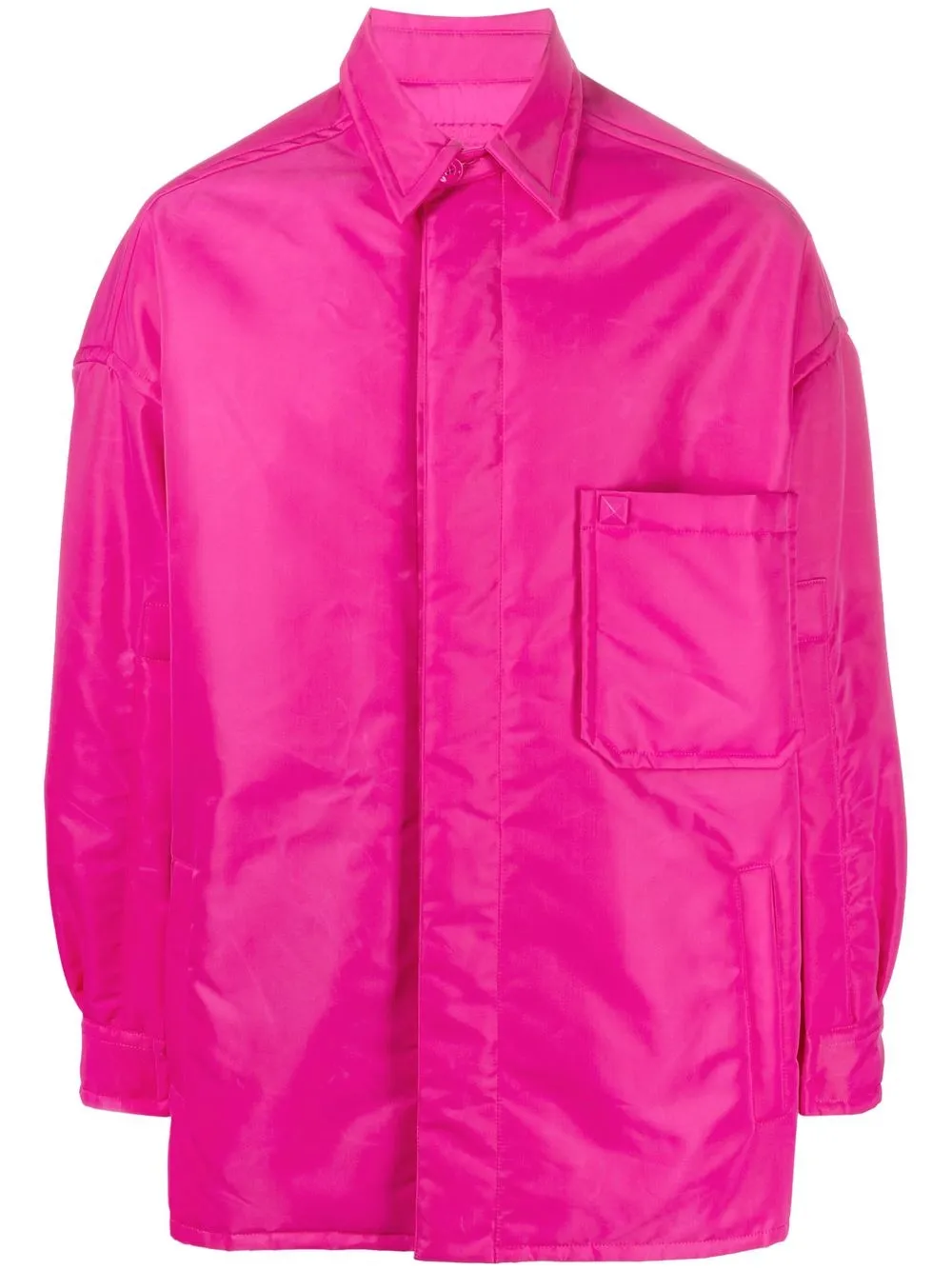 

Valentino One Stud concealed shirt jacket - Pink