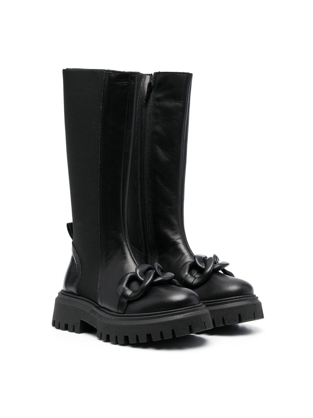 

Florens chain-trimmed knee-high boots - Black