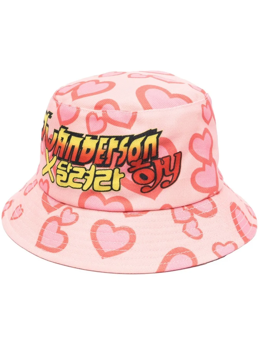 

JW Anderson gorro de pescador con corazón estampado - Rosado