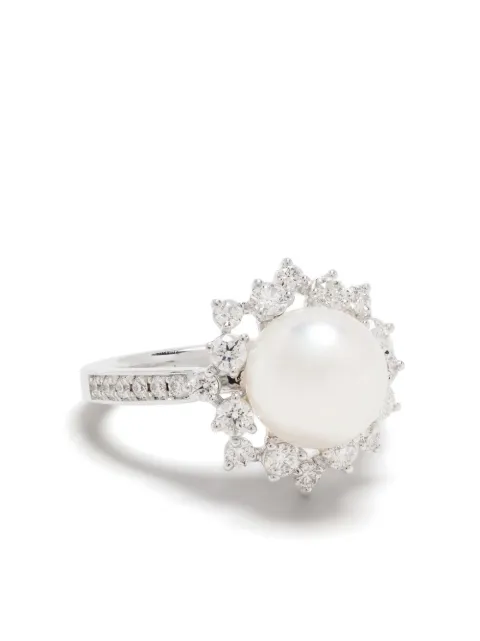TASAKI anillo Akoya en oro blanco de 18kt con diamante