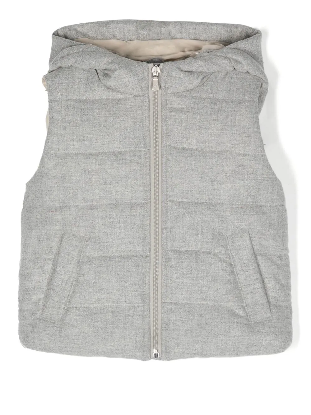 

Eleventy Kids padded hooded gilet - Grey