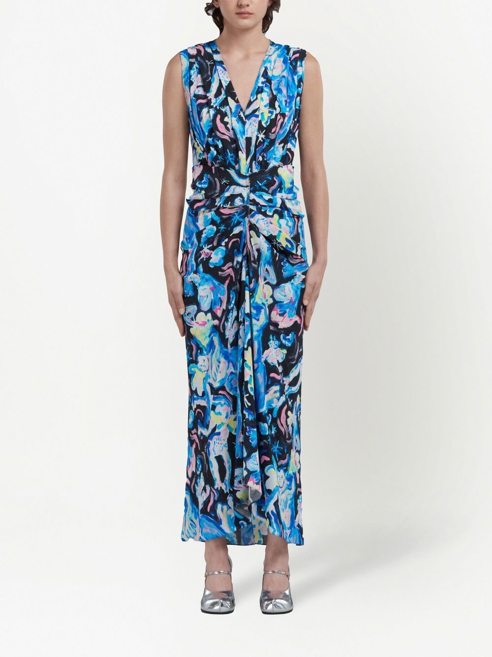 Marni Jurk met gesmockte taille - Blauw