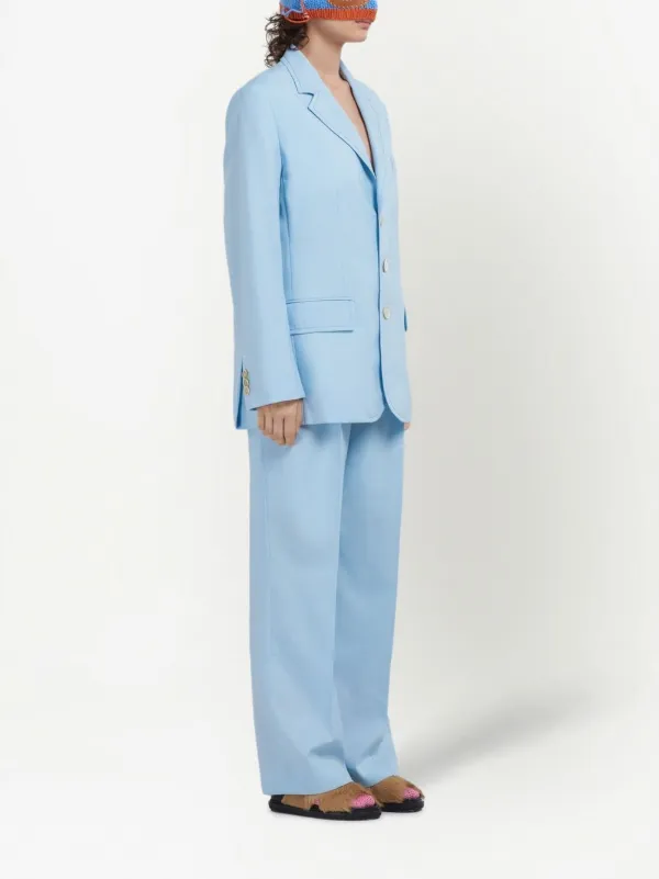 【送料&関税込】Marni Womans Single-breasted Blue Wool Blaze Marni single-breasted Wool Blazer | Blue | FARFETCH BH