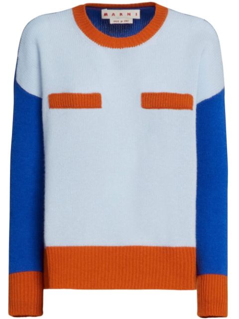 Marni colour-blocked cashmere jumper Women