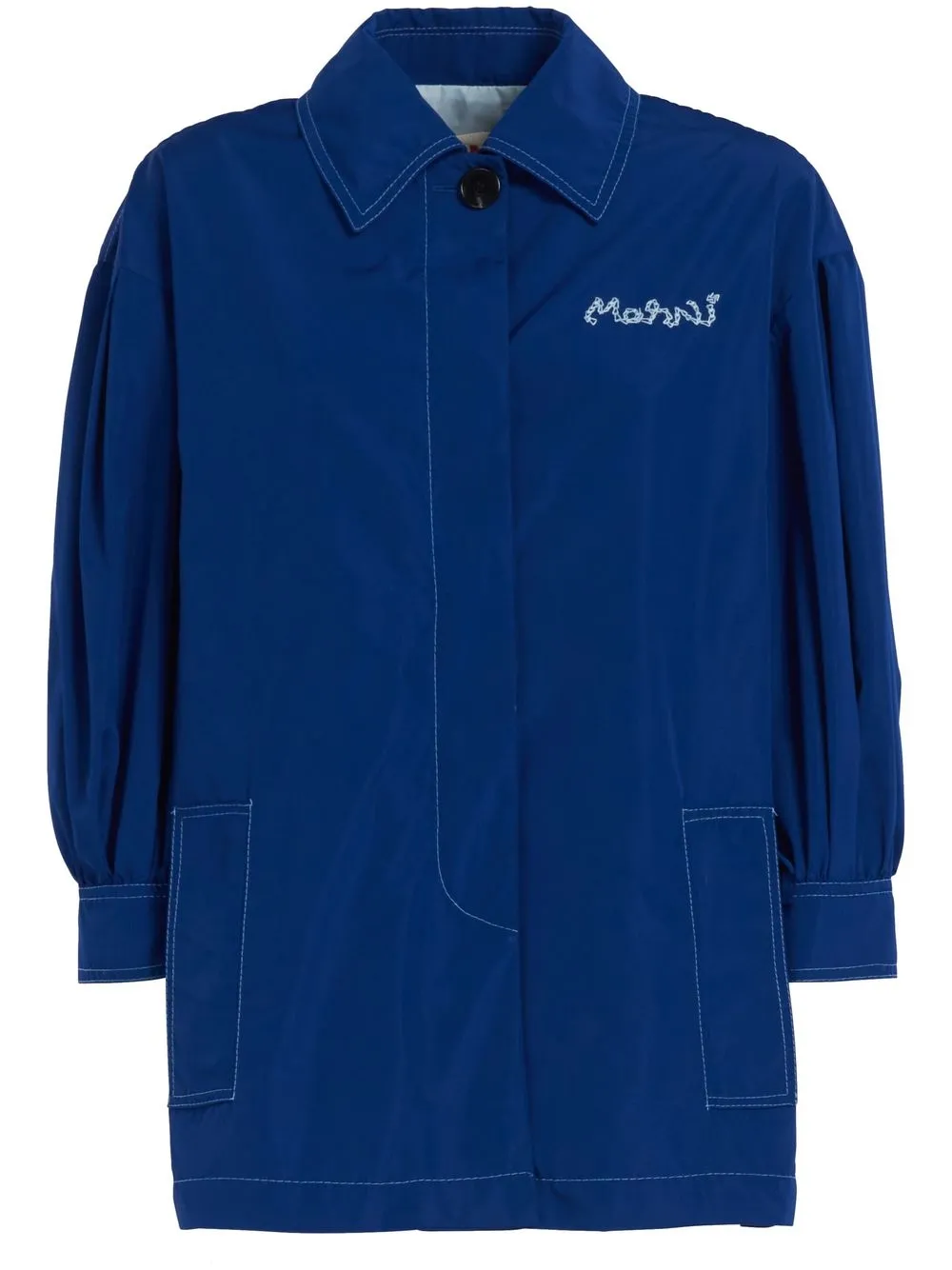 

Marni logo-embroidered jacket - Blue