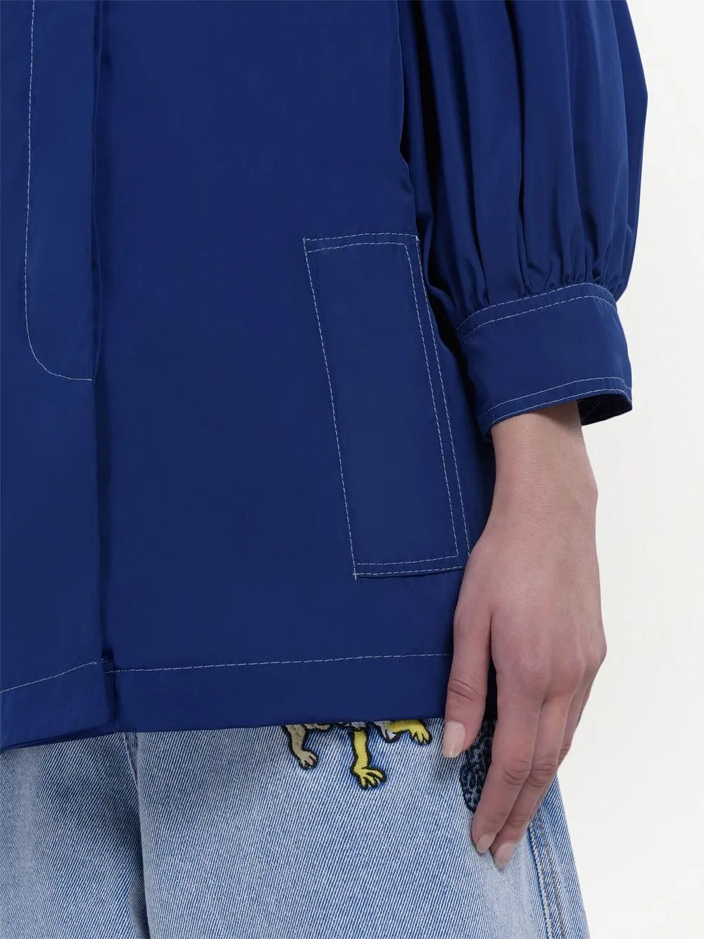 Marni Logo-embroidered Jacket In Blue