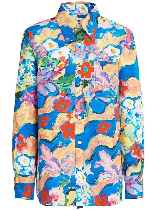 Marni floral-print button-up Shirt - Farfetch