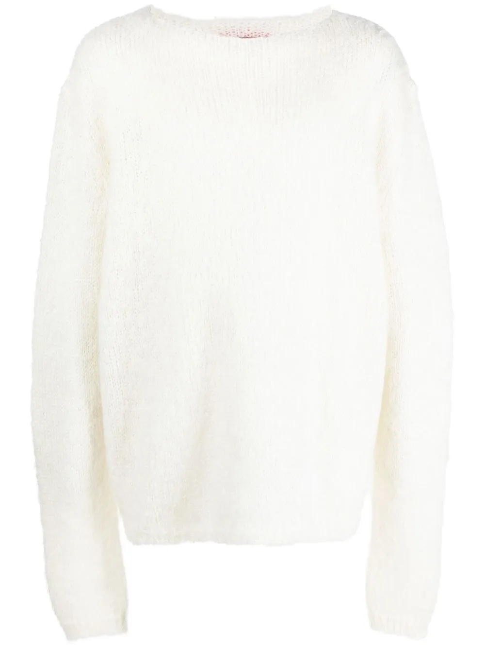 

424 logo-patch oversize jumper - White