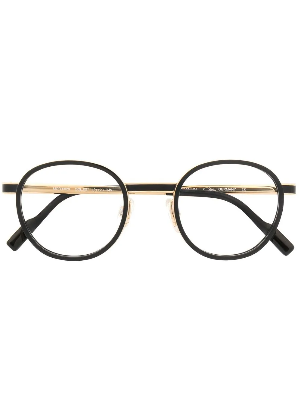 

Cazal polished-effect round-frame glasses - Black