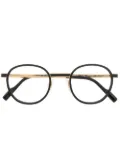 Cazal polished-effect round-frame glasses - Black
