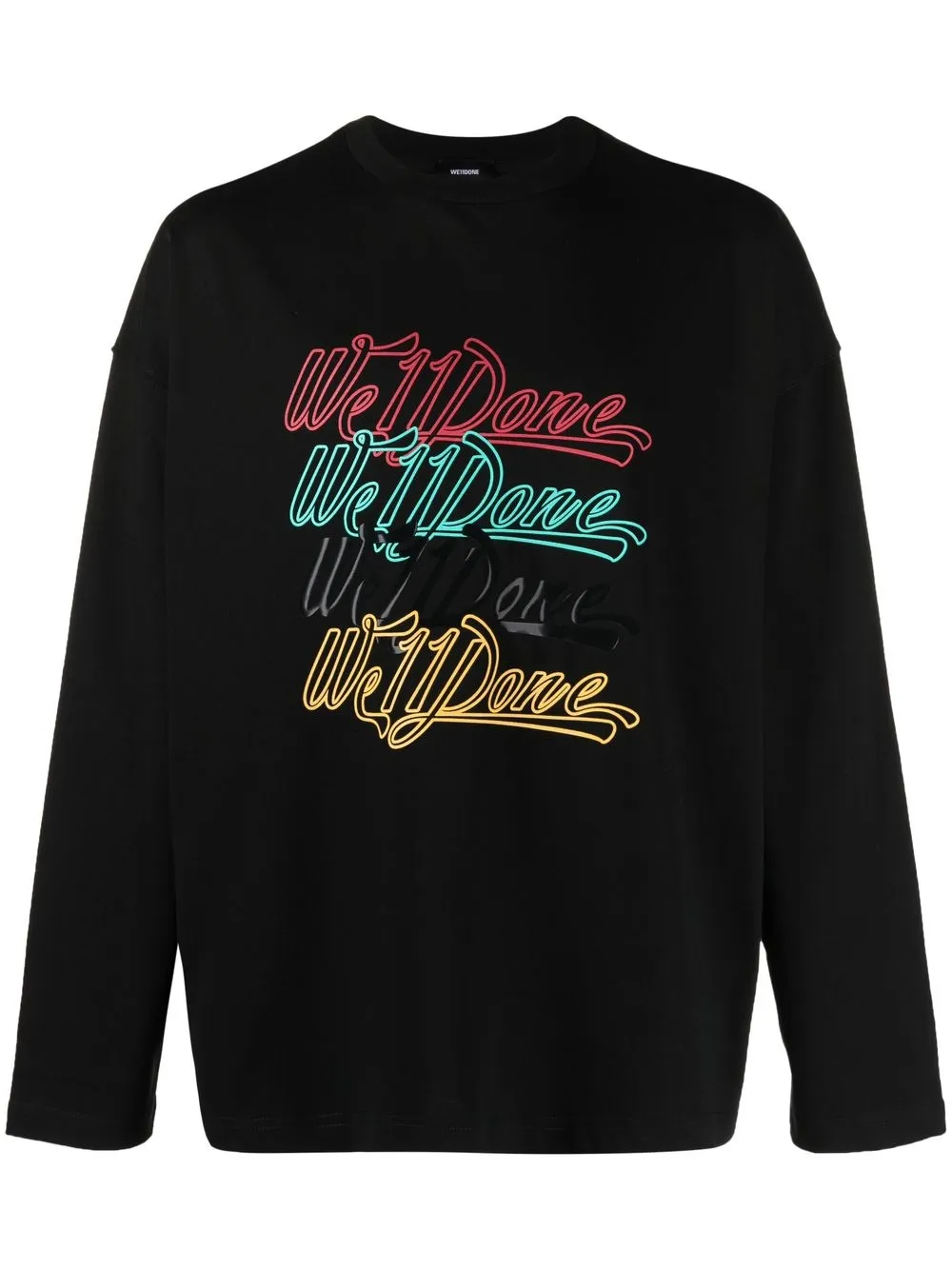 

We11done logo-print long-sleeved T-shirt - Black