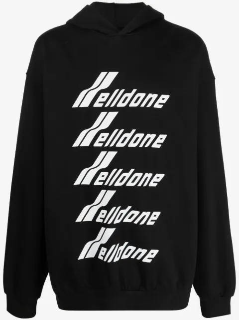 We11done logo-print cotton hoodie