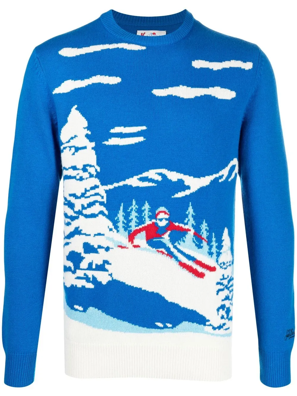 

MC2 Saint Barth Vintage Postcard intarsia-knit jumper - Blue