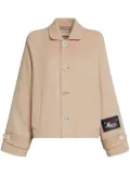 Marni logo-patch shirt jacket - Neutrals