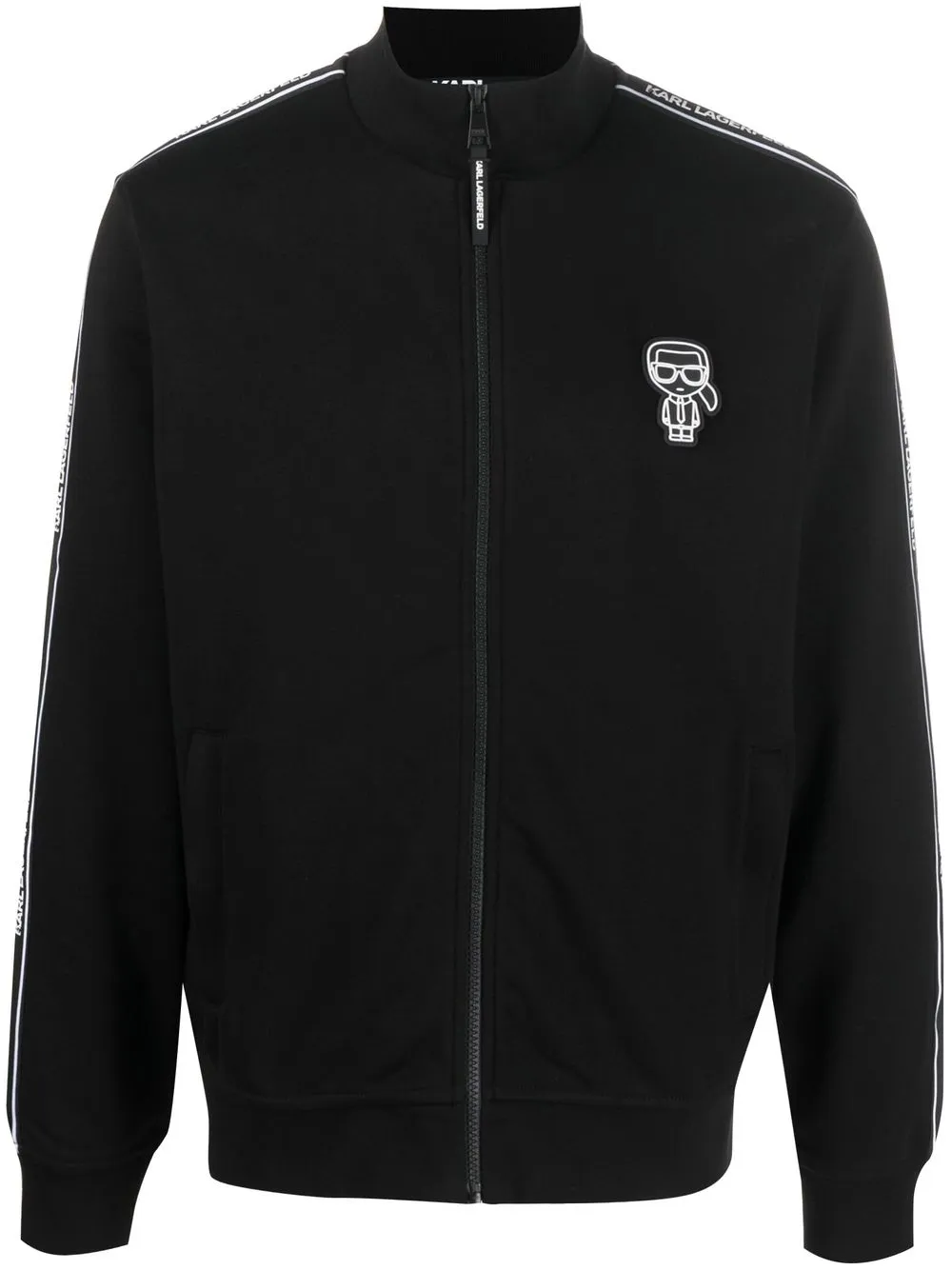 

Karl Lagerfeld logo-tape zip-up sweatshirt - Black